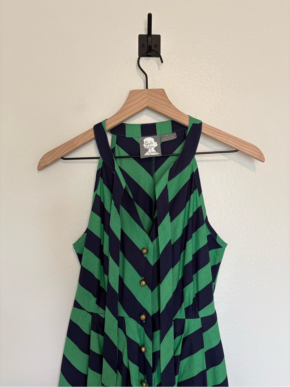 Anthropologie Girls from Savoy Chevron Striped Sleeveless Fit & Flare Dress 2P - Picture 4 of 9